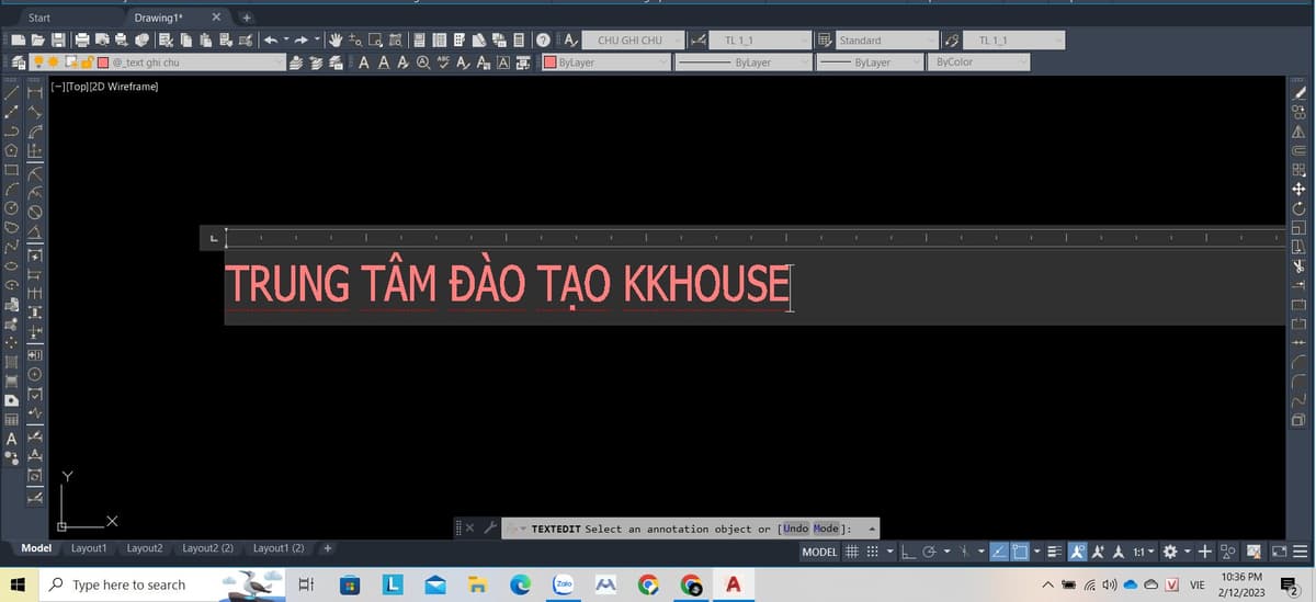 Hướng dẫn cách viết và chỉnh sửa chữ trong AutoCAD 