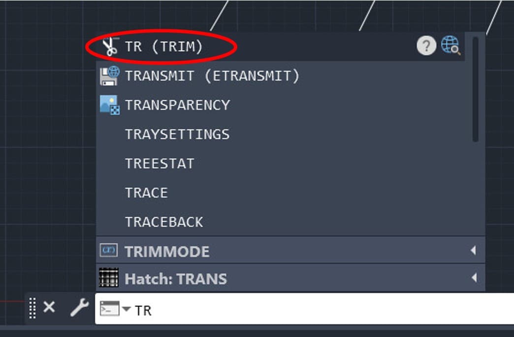Lệnh Trim trong autocad
