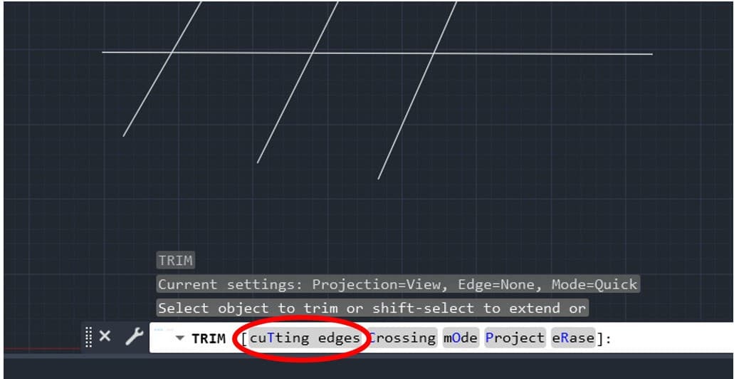 Lệnh Trim trong autocad