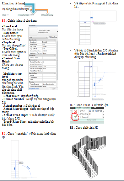 ve cau thang trong revit