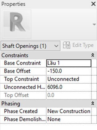 đục lỗ sàn trong revit