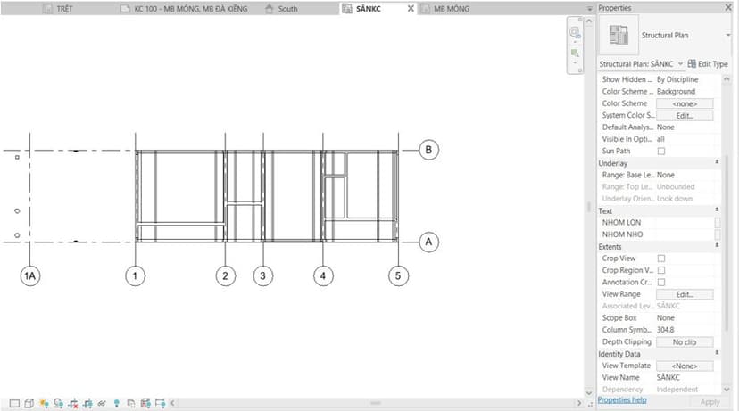 trình bày bản vẽ trong Revit kết cấu