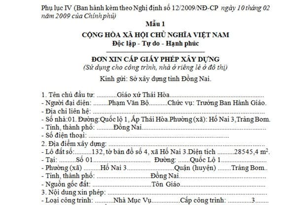 giấy phép xây dựng