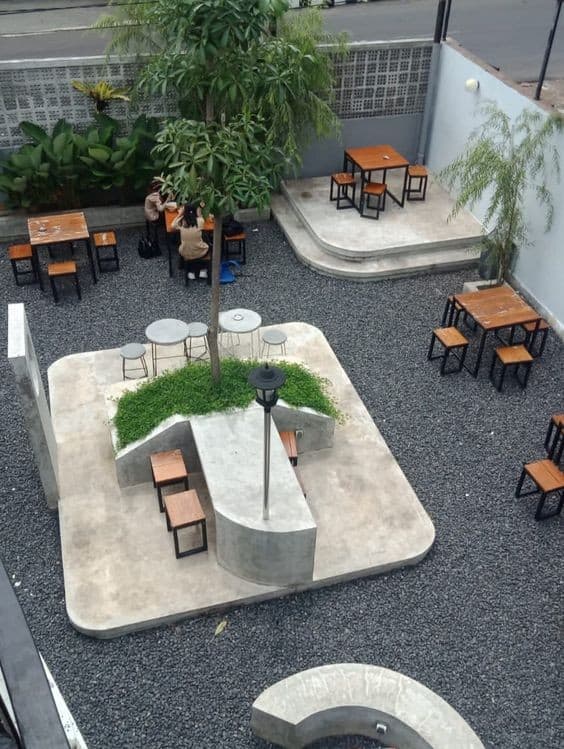 thiết kế quán cà phê sân vườn