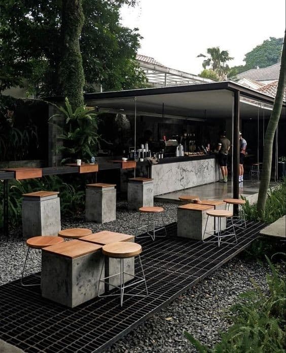 thiết kế quán cà phê sân vườn