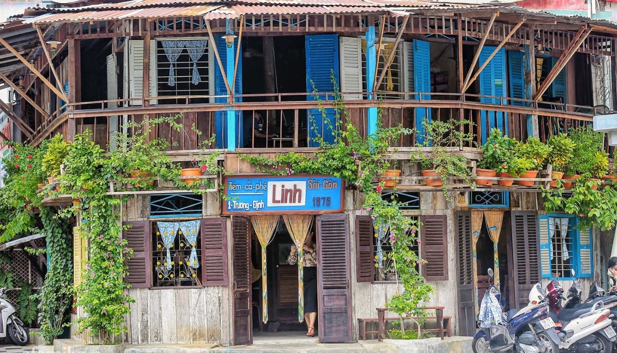 Phong cách quán cà phê góc phố chuẩn vintage