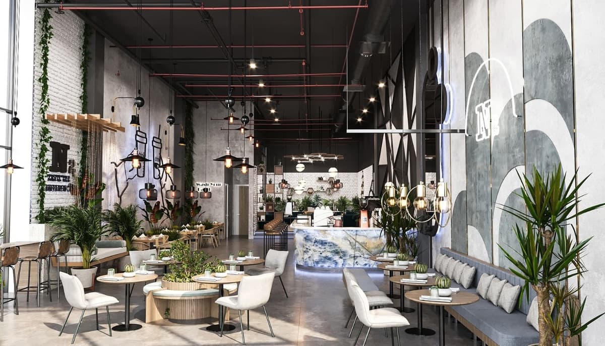Thiết kế quán cafe góc phố style luxury