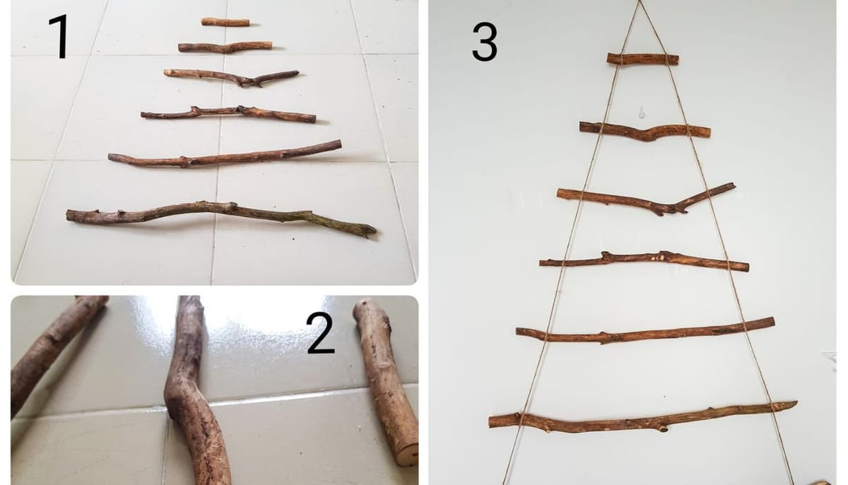 Bạn có thể hoàn toàn tự làm cây thông bằng cành khô tại nhà