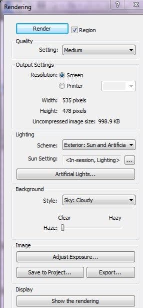 Render trong Revit