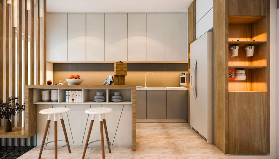 Không gian chế biến thức ăn ấn tượng