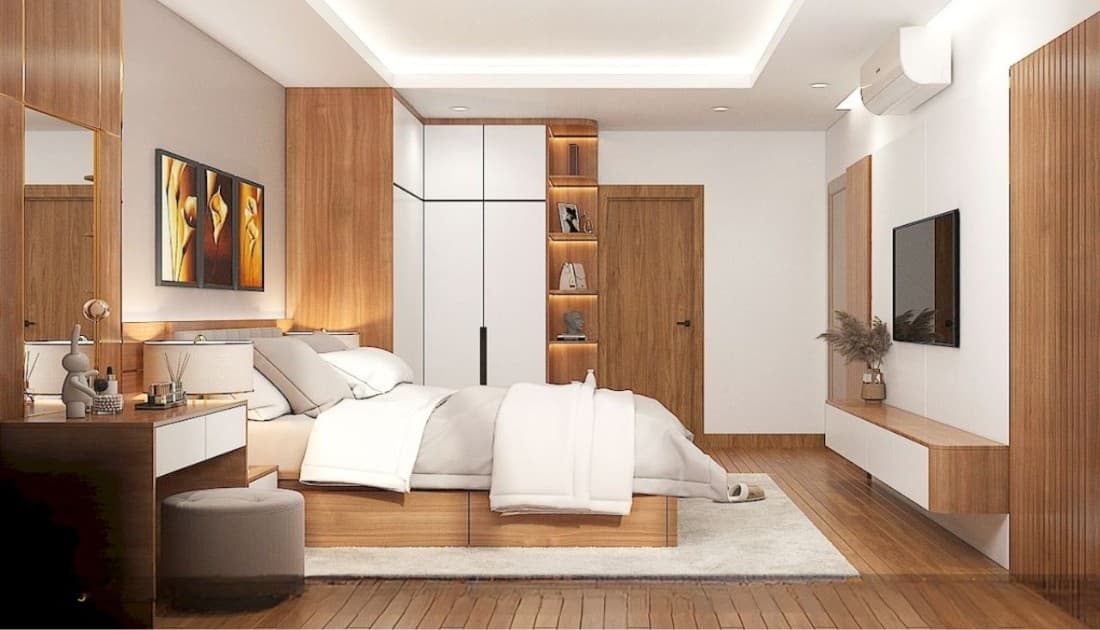 Mẫu thiết kế căn hộ chung cư tân cổ điển 2 phòng ngủ