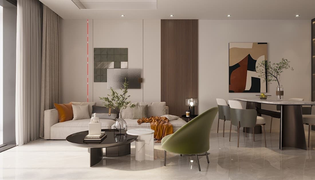 Thiết kế phòng khách căn hộ 50m2
