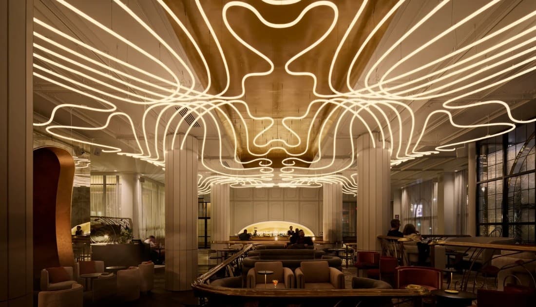 Thiết kế quán bar nhỏ style futuristic 