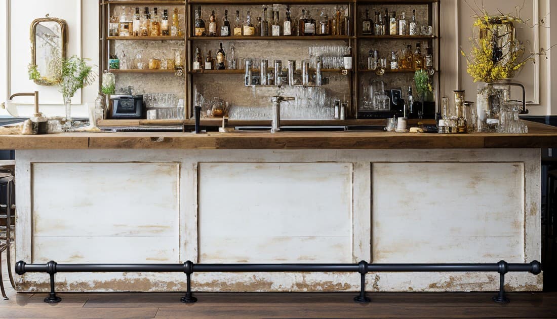 Quầy bar đậm nét công nghiệp hiện đại