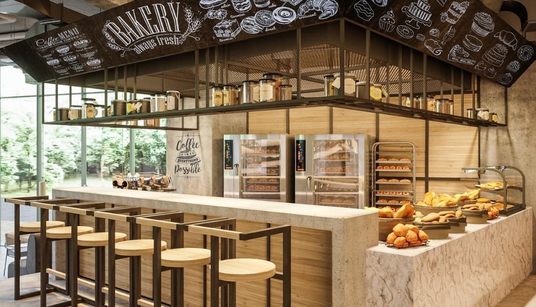 Thiết kế quán cafe bánh ngọt đậm chất Industrial