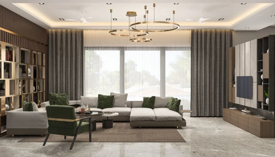 Thiết kế nội thất chung cư 105m2 không gian phòng khách