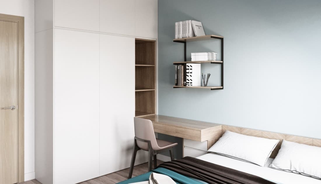 Thiết kế nội thất chung cư 105m2 không gian phòng ngủ