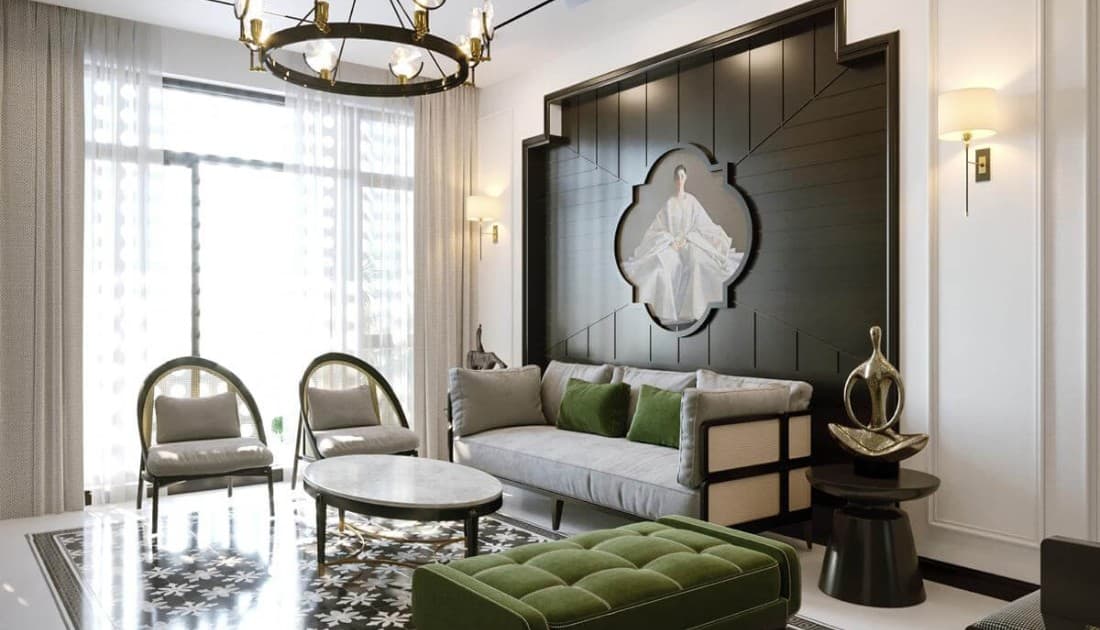 Mẫu thiết kế nội thất chung cư 100m2 phong cách Indochine