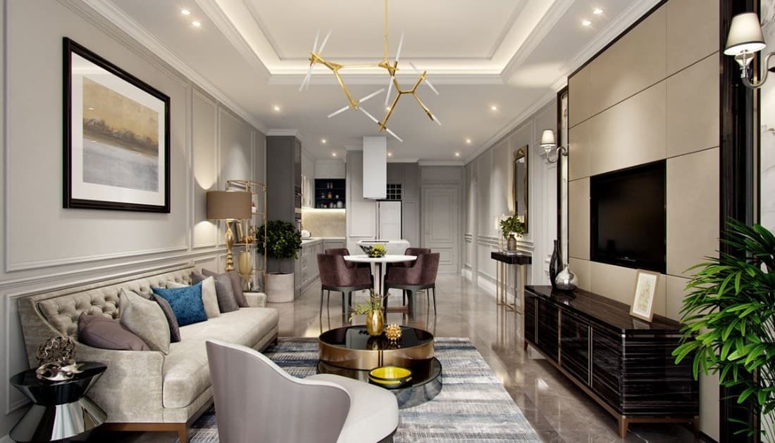 Thiết kế nội thất chung cư 100m2 tránh những sắp xếp rối mắt, chiếm diện tích sinh hoạt
