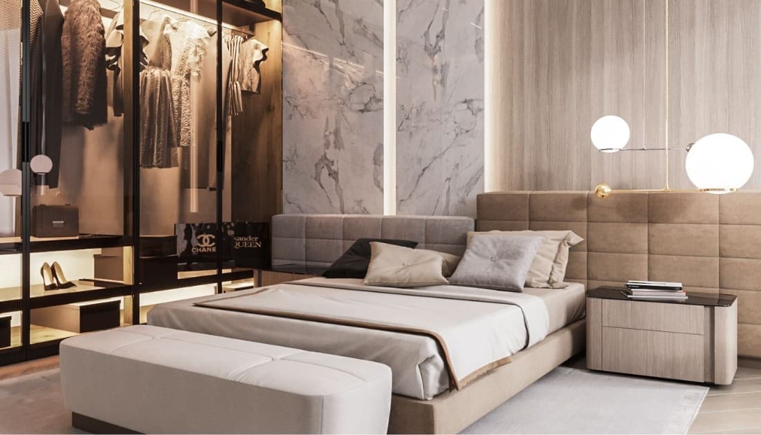 Mẫu thiết kế không gian phòng ngủ phong cách hiện đại
