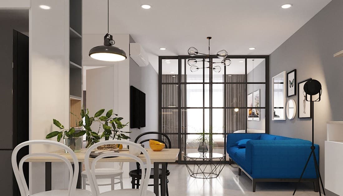 Thiết kế nội thất 2 phòng ngủ phù hợp với gia đình nhỏ 3-4 thành viên