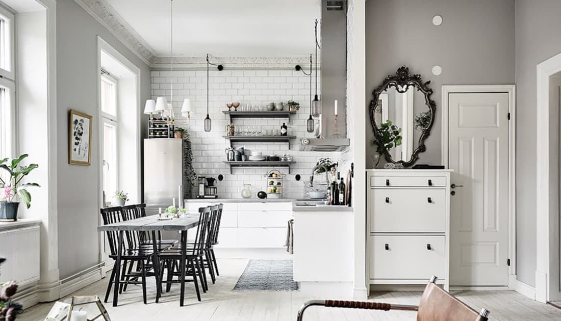 Mẫu phòng bếp trong thiết kế nội thất chung cư 56m2