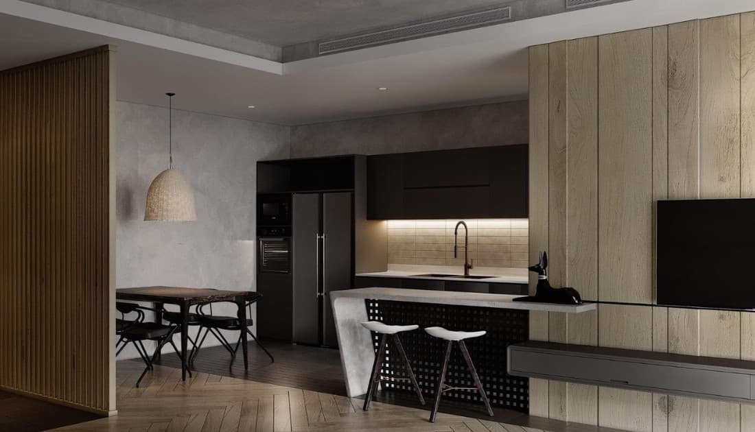 Trong thiết kế nội thất chung cư 56m2 nên ưu tiên những chất liệu nhẹ nhưng vẫn đảm bảo độ bền cao