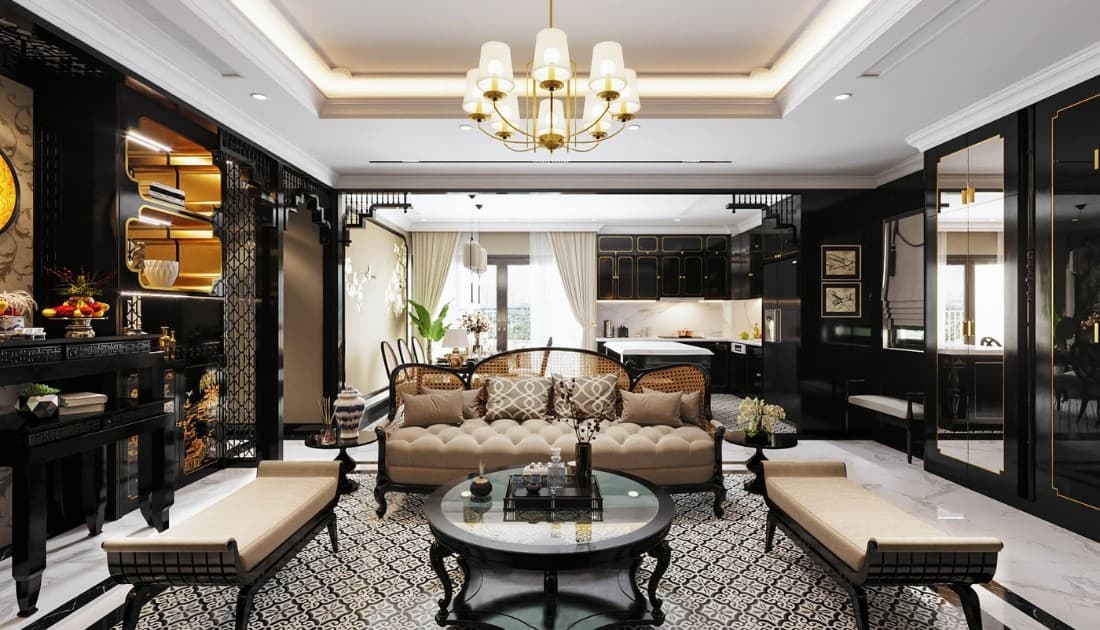 Chiêm ngưỡng thiết kế nhà chung cư 55m2 phong cách Đông Dương