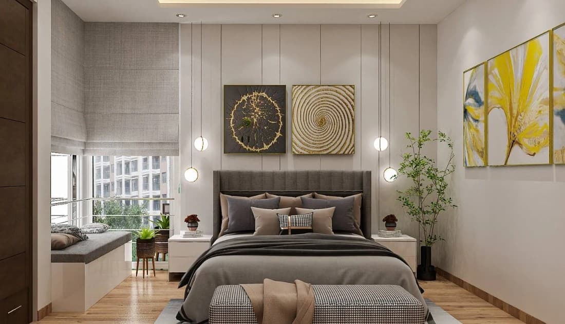 Thiết kế nội thất phòng ngủ 15m2 phong cách hiện đại