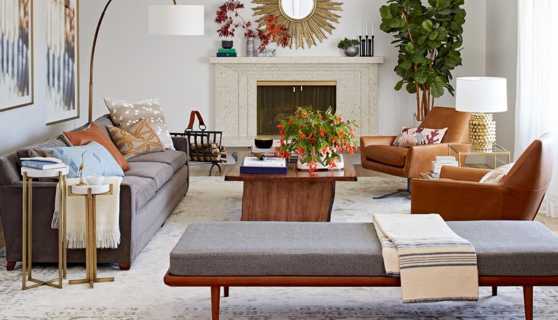 Phòng khách với tone màu beige ấn tượng