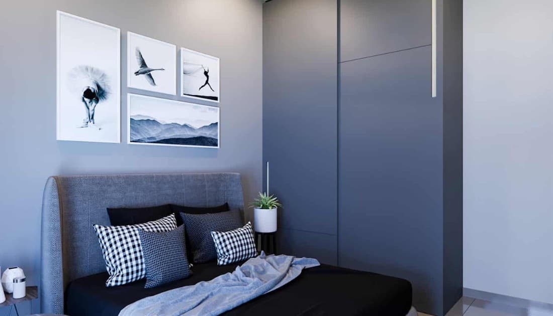 Trong thiết kế nội thất phòng ngủ nhỏ diện tích 7m2, gỗ càng giúp căn phòng trở nên đơn giản, gần gũi