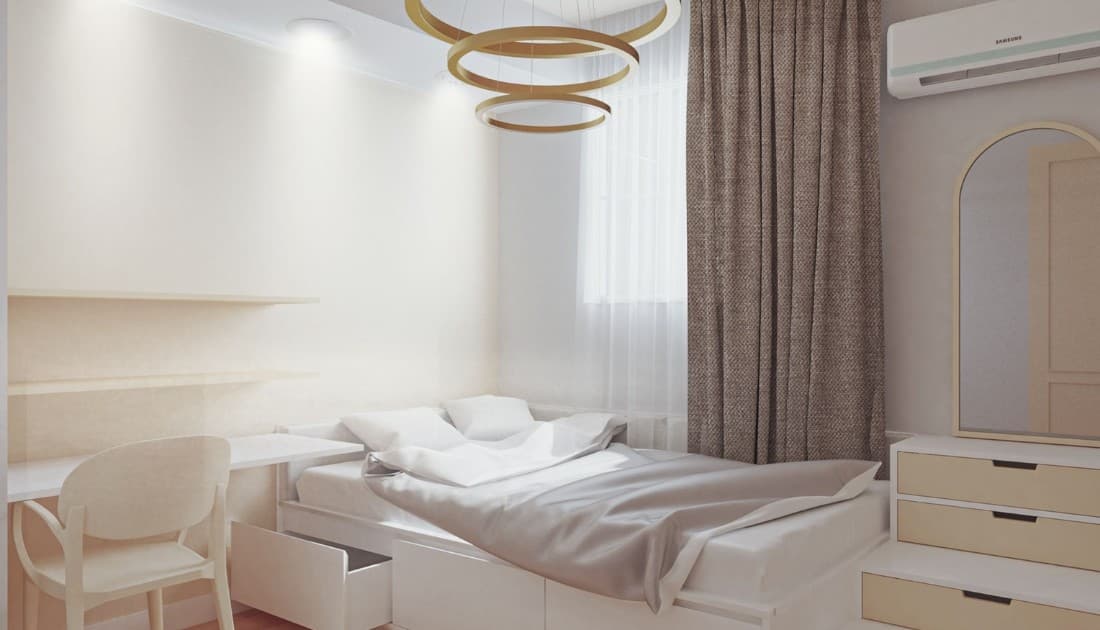 Thiết kế nội thất phòng ngủ nhỏ diện tích 8m2 hiện đại sẽ tạo nên hơi thở tươi mới