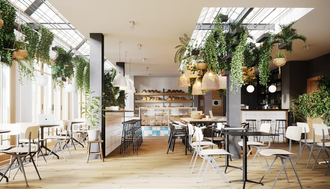 Quán cafe phong cách Scandinavian kết hợp với thiên nhiên 