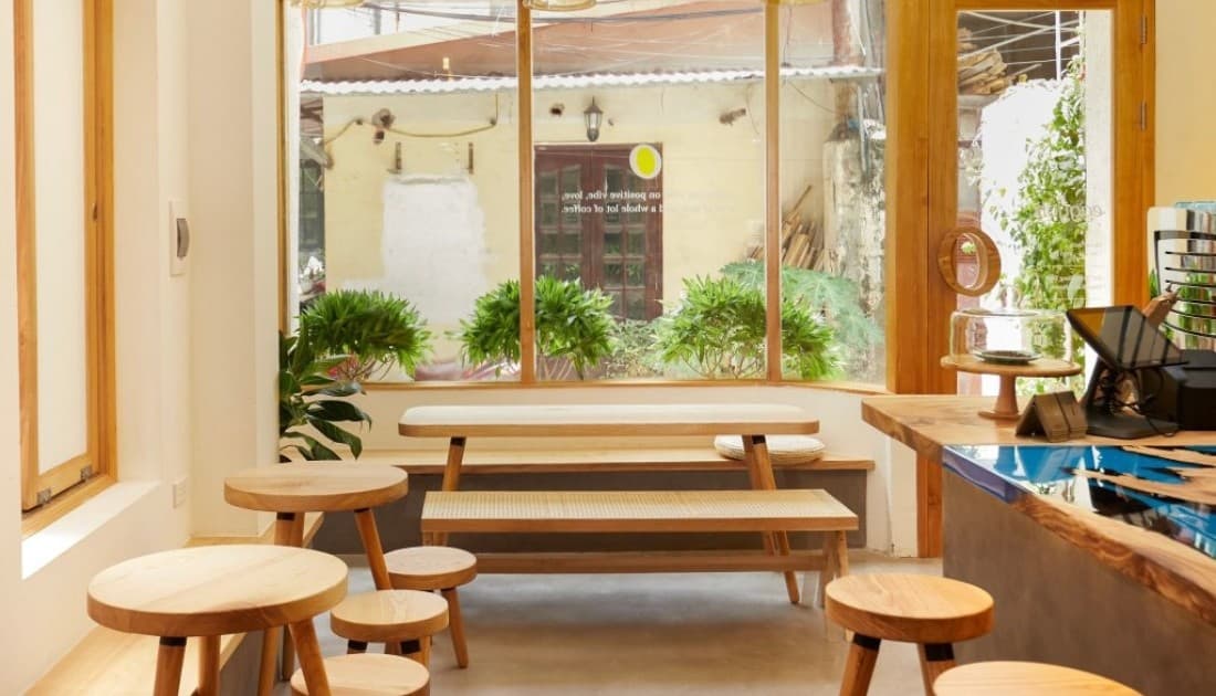 Thiết kế quán cafe ngang 5m Hàn Quốc trẻ trung thu hút được lượng lớn khách hàng trẻ tuổi