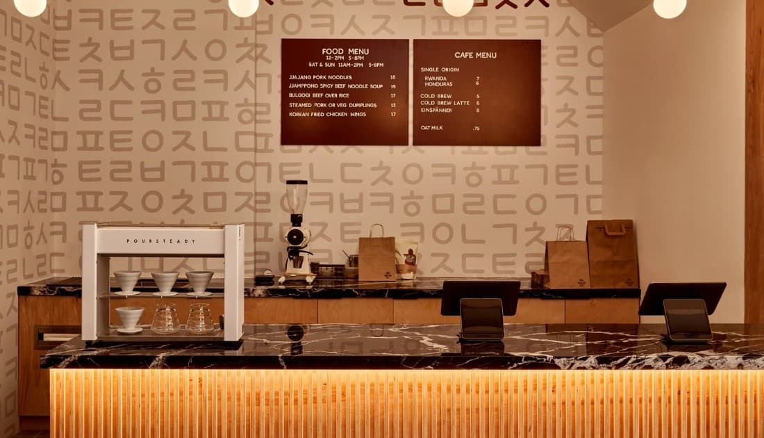 Thiết kế quán cafe ngang 5m phong cách Hàn Quốc trẻ trung
