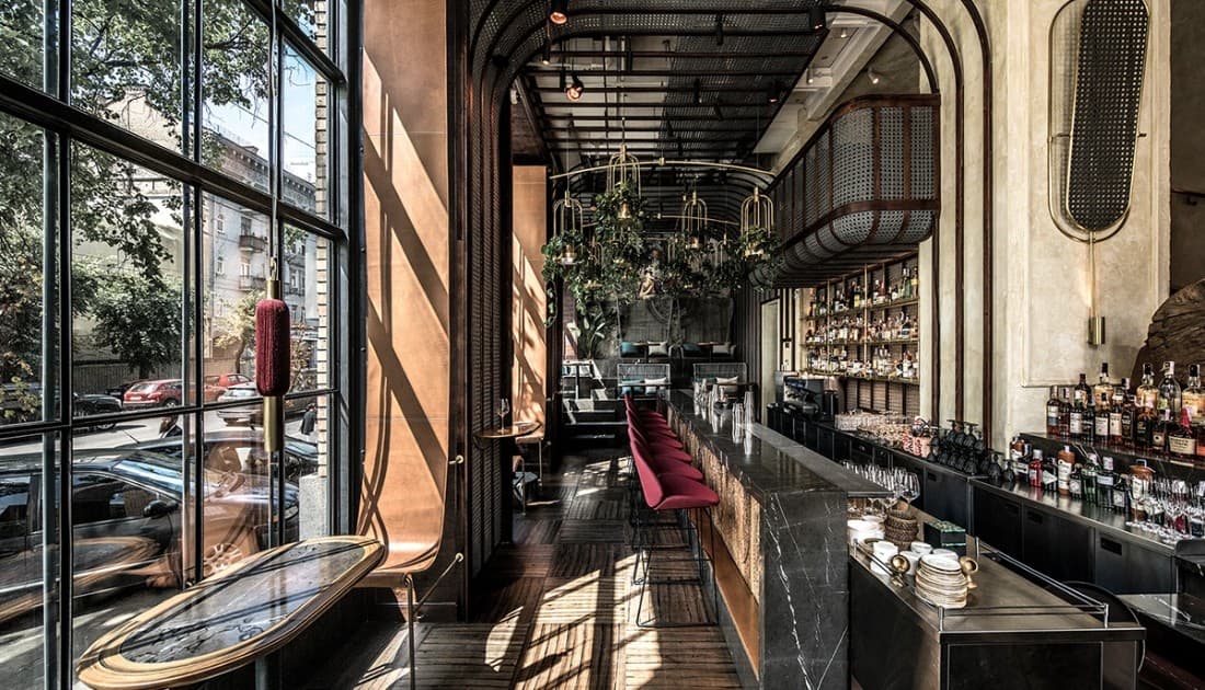 Mẫu thiết kế quán cafe ngang 5m phong cách hiện đại