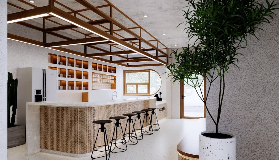 Thiết kế quán cà phê nhà ống hiện đại, tiện nghi với kính cường lực sẽ một lựa chọn vô cùng hiệu quả