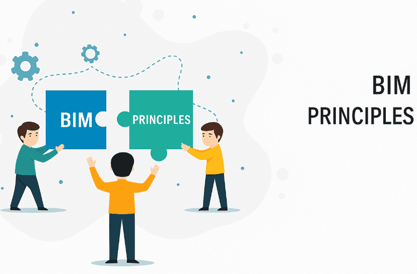 Hình minh họa hai mảnh ghép BIM và Principles đang được ghép lại