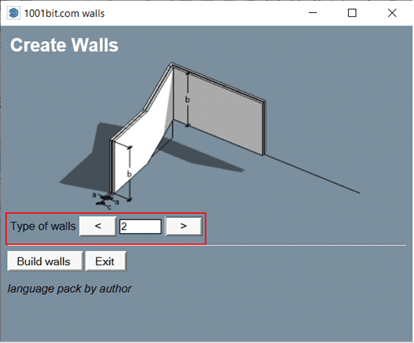 Hộp thoại Create Walls, kiểu tường số 2 là tường hai lớp