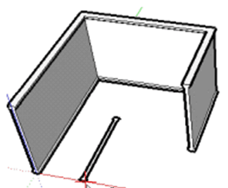 Mô hình tường tùy chỉnh dựng từ profile tự tạo trong SketchUp