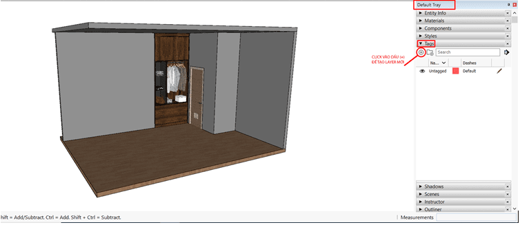 Ẩn hiện Layer trong Sketchup