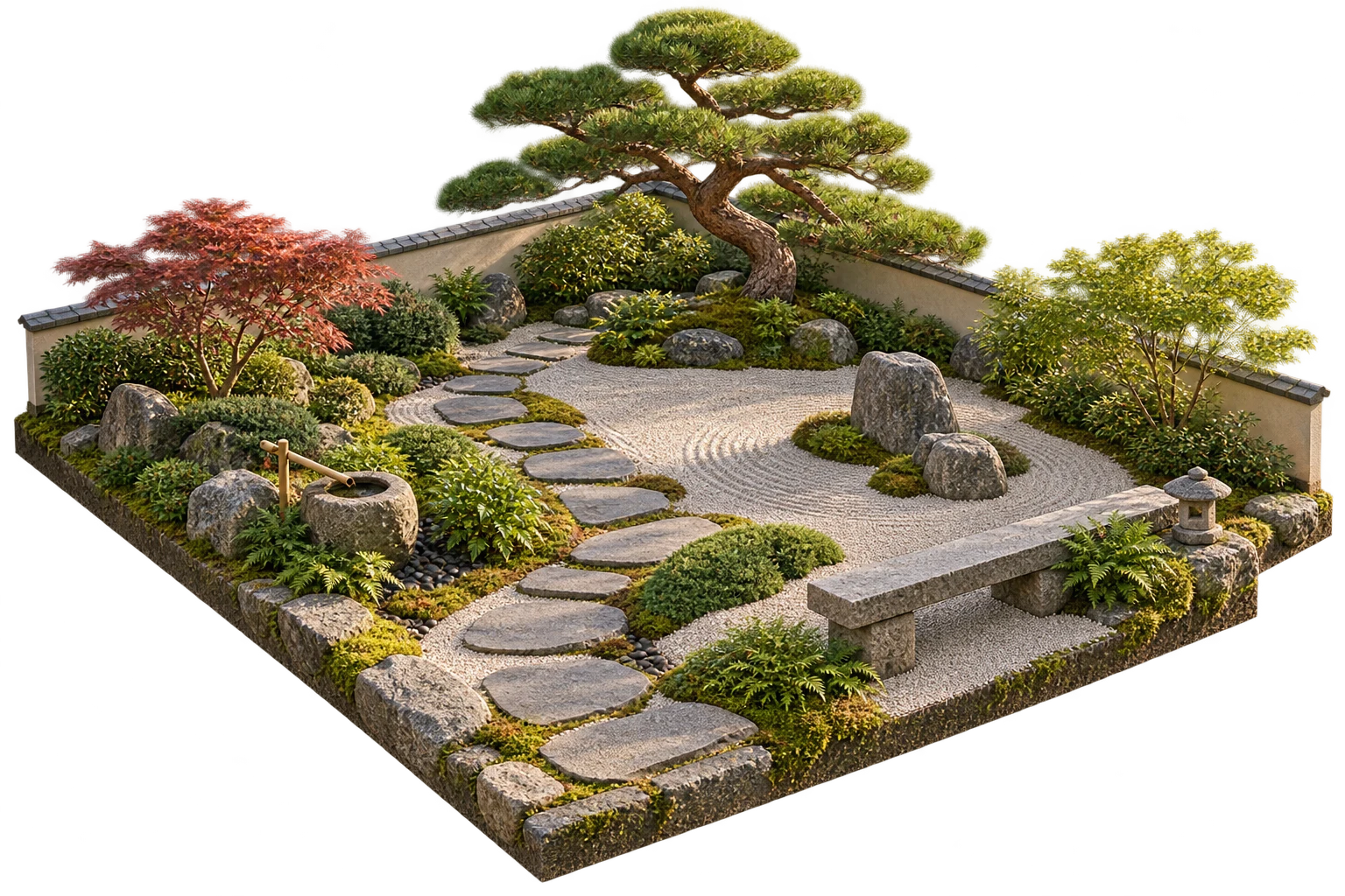 Vườn sân trong — phối cảnh cảnh quan sân vườn