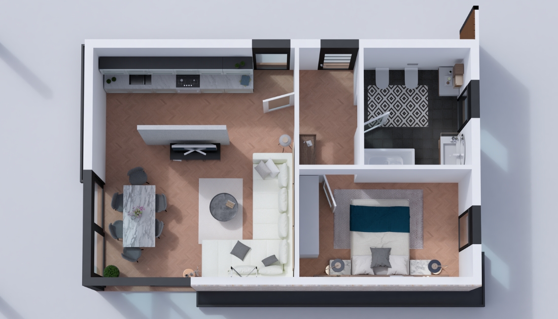Báo giá dịch vụ thiết kế thi công nội thất căn hộ 50m2