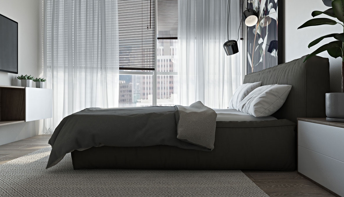 Một chiếc giường êm ái cùng không gian màu sắc đồng nhất sẽ khiến giác ngủ thêm ngon
