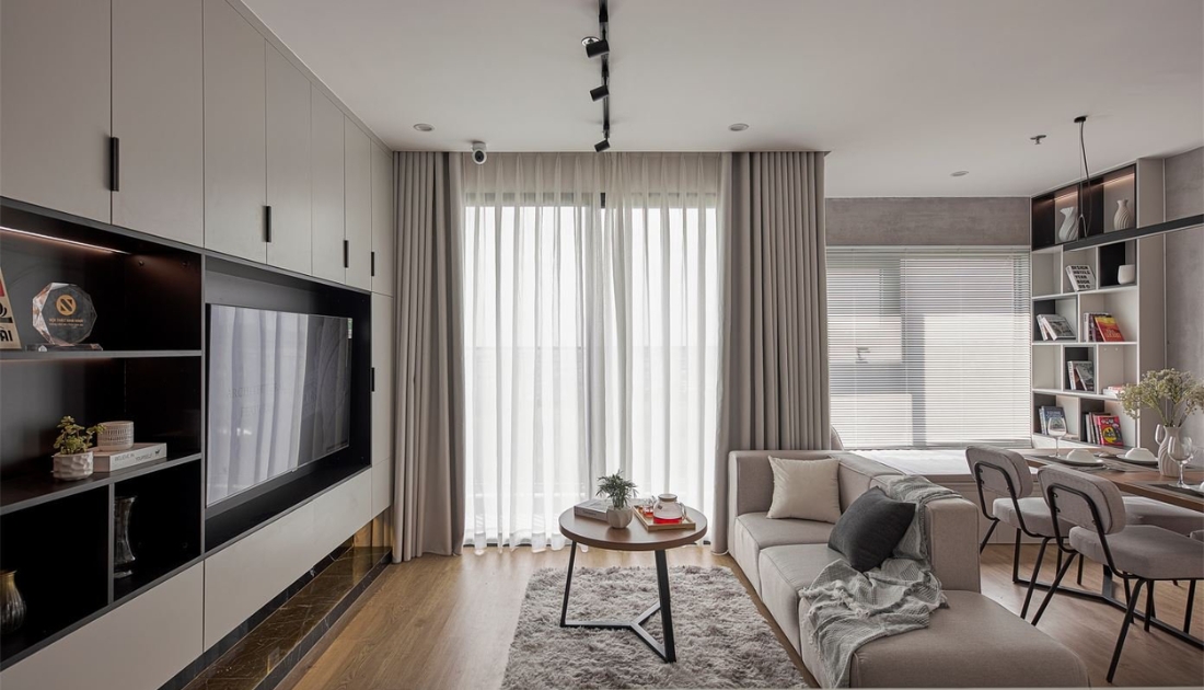 Mẫu gợi ý thiết kế nội thất chung cư 56m2 phong cách hiện đại