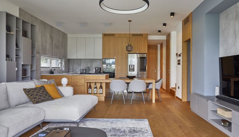 Phong cách hiện đại trong thiết kế nội thất chung cư 56m2 vô cùng phổ biến.